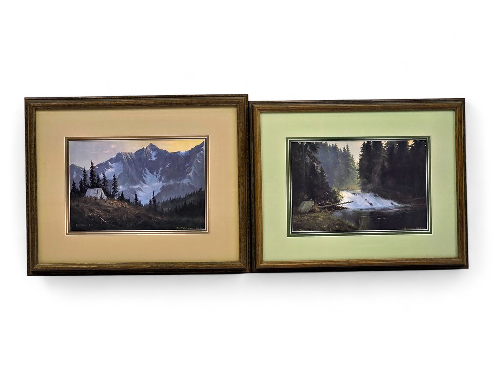 Ernest E. Robertson Camp Prints, Matching Edition 216/550: “Trout” & “Timberline”