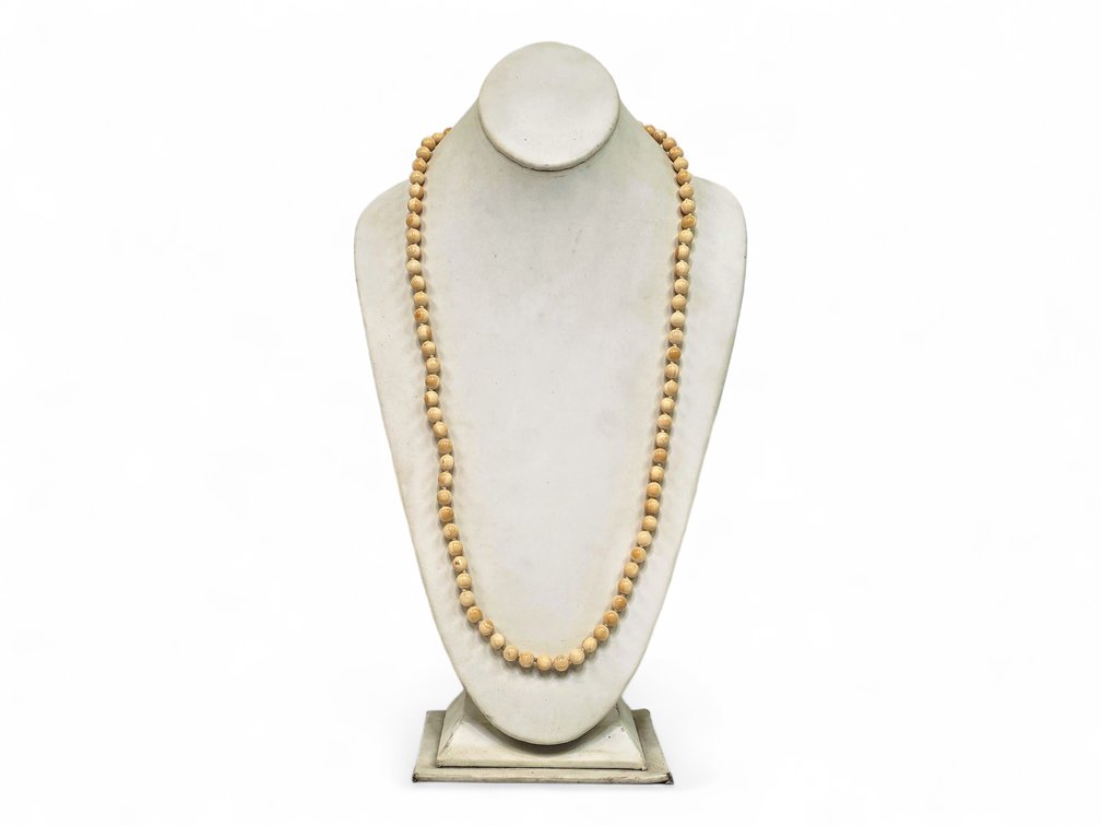 Mammoth Ivory Bead Necklace, 29.5 Inches