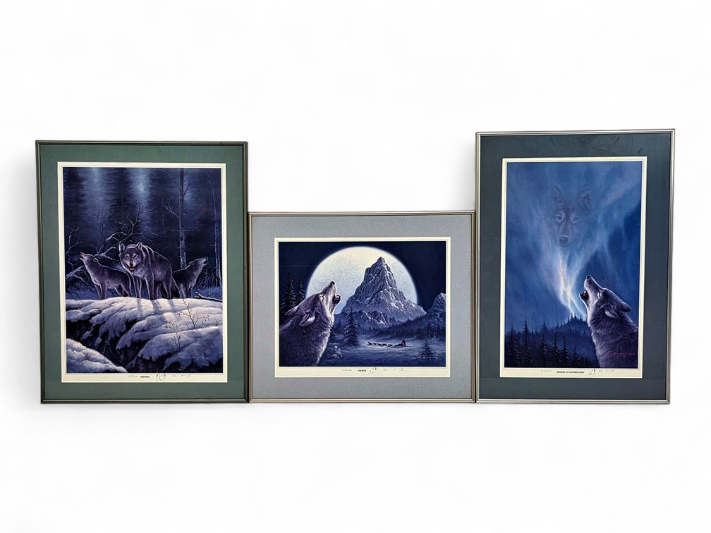 Tok Hwang Signed Prints - “Meeting,” “Chorus” & “Singing to Nother Light”