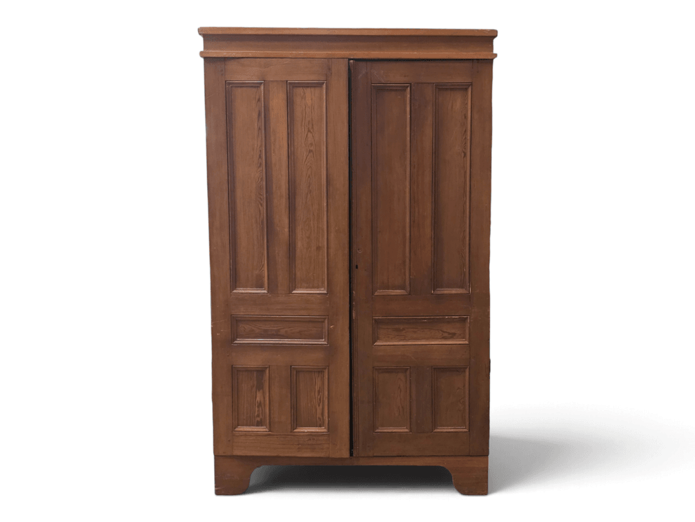 Tall Mission-Style Hardwood Armoire, 92 Inches — Missing Front Hardware