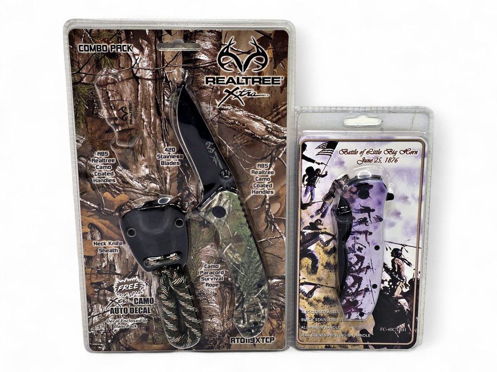Realtree Xtra Knife with Sheath & Frost Cutlery Folding Knife
