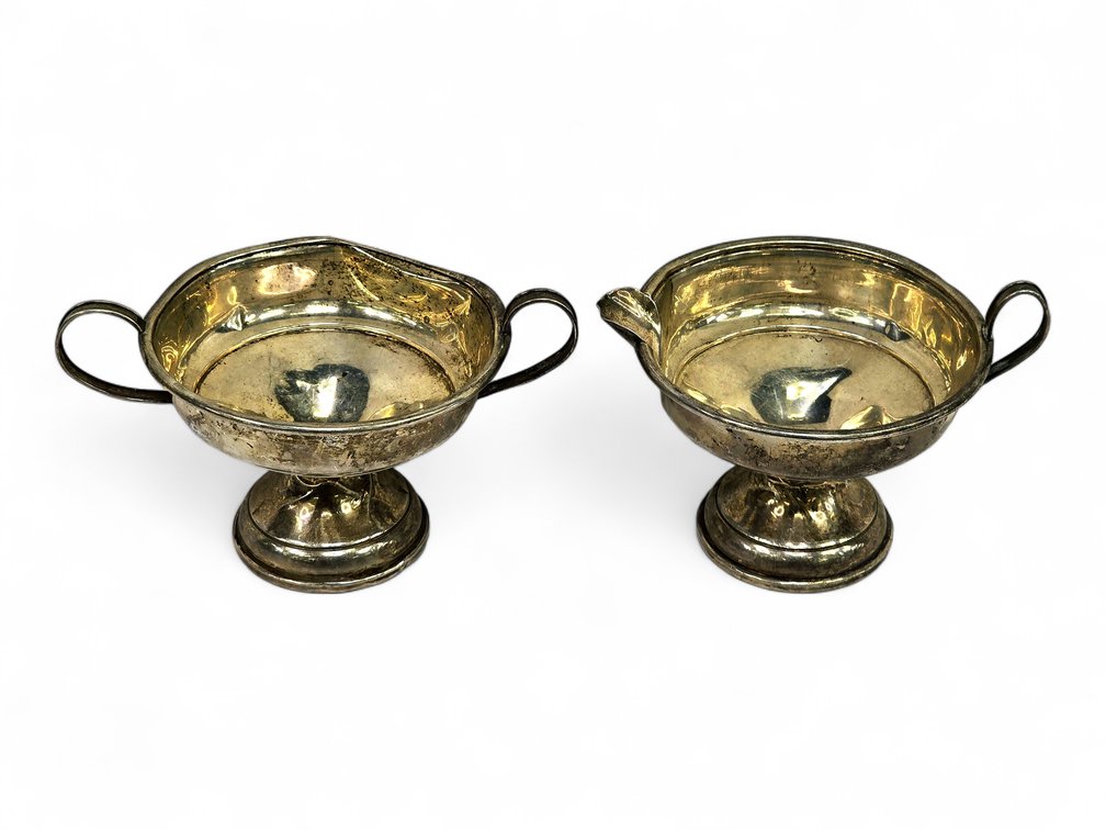 Weighted Sterling Silver Cream & Sugar Set, 230 Grams Gross