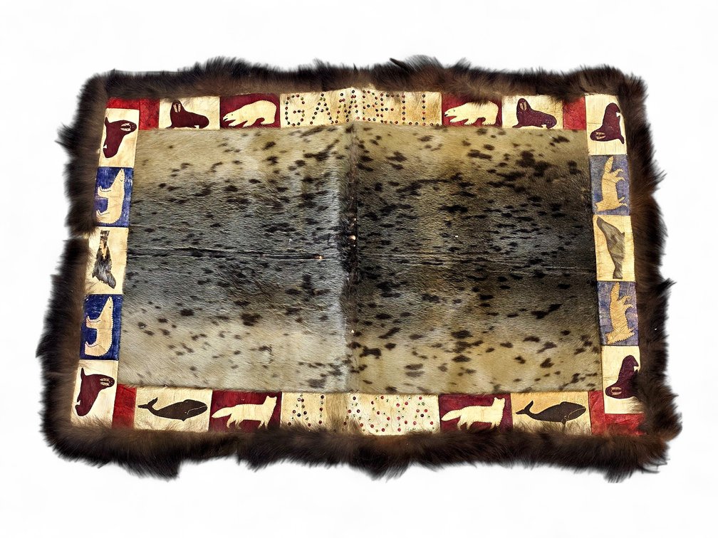 Gambell Sealskin Wall Hanging with Animal Silhouette Border