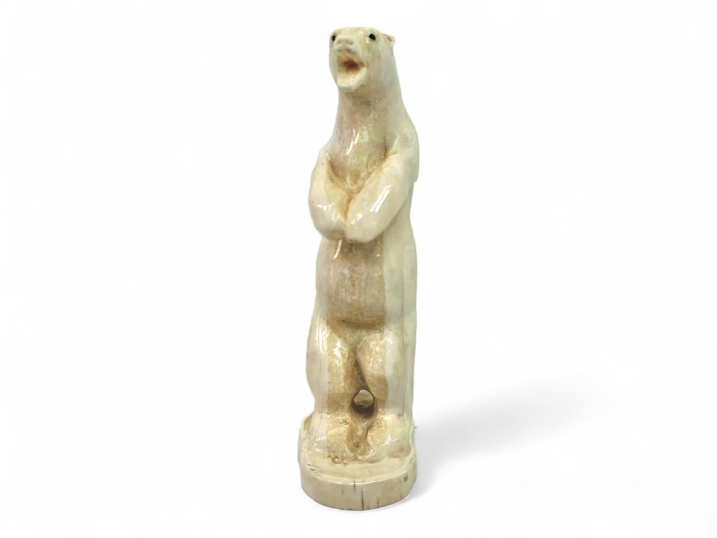 D.J. Pullock Walrus Ivory Standing Polar Bear with Baleen-Inlaid Eyes