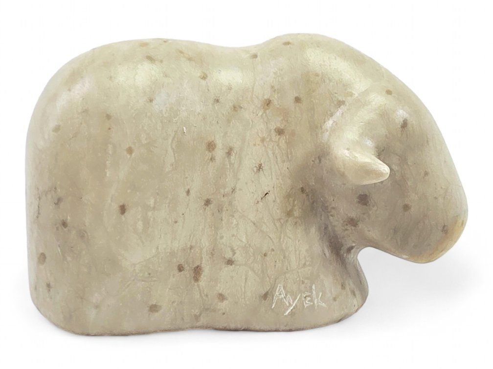 Sylvester Ayek Soapstone Muskox Carving
