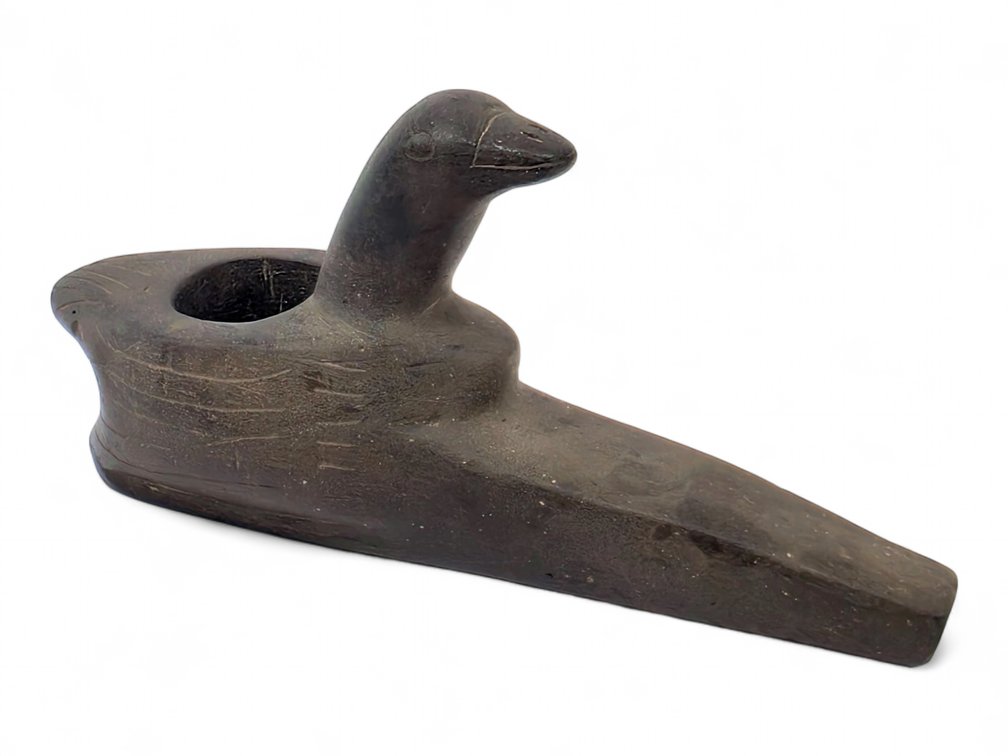 Carved Soapstone Waterfowl Tobacco Pipe