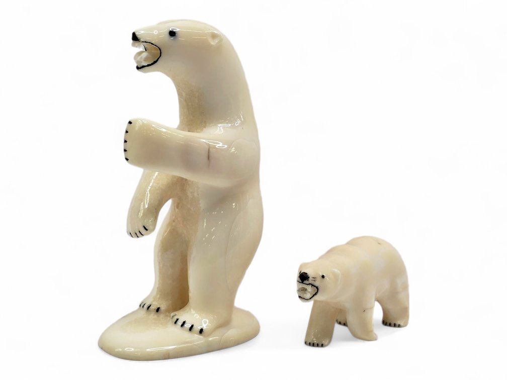 Andy Mayac & Unsigned Walrus Ivory Polar Bear Figures