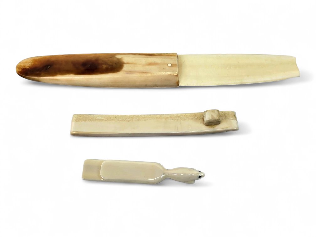 Walrus Ivory Letter Opener, Mike Saclamana Clip & Small Implements