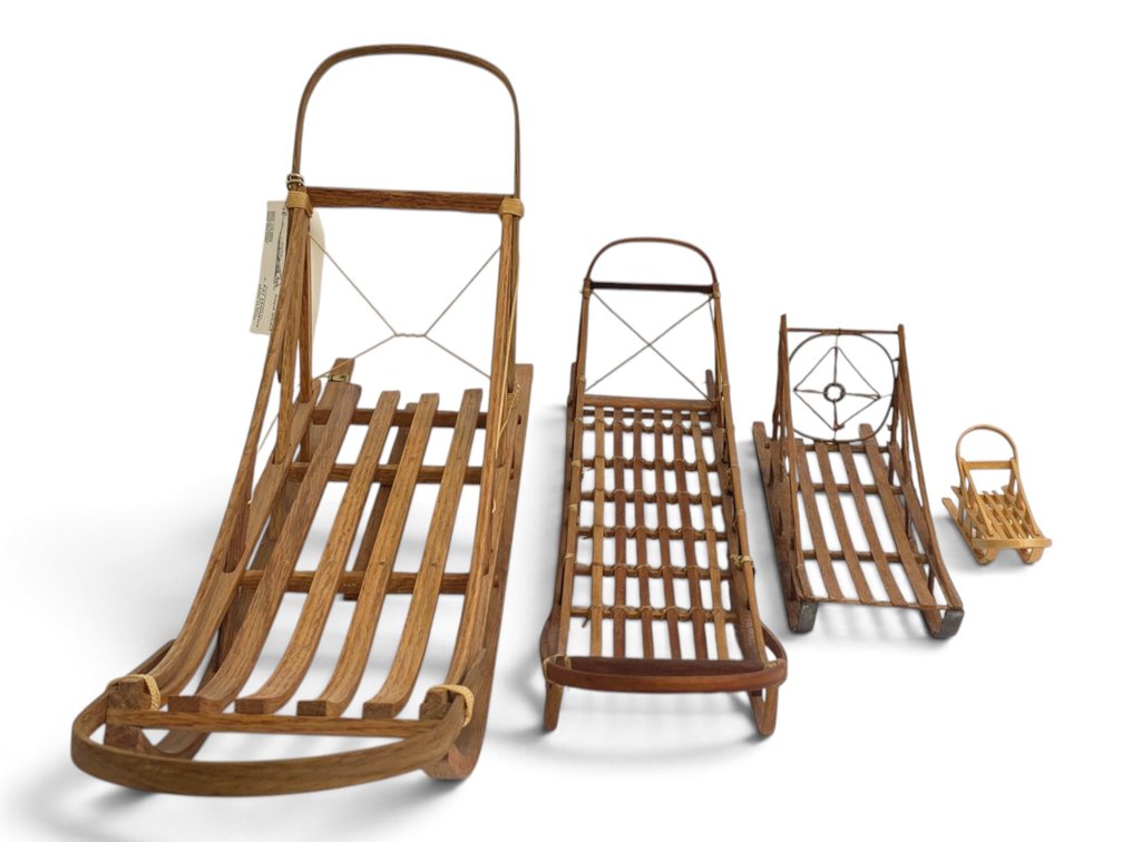 Four Model Dog Sleds: J. Pat Kennedy, Richard Strand & More, Largest 26.5 Inches