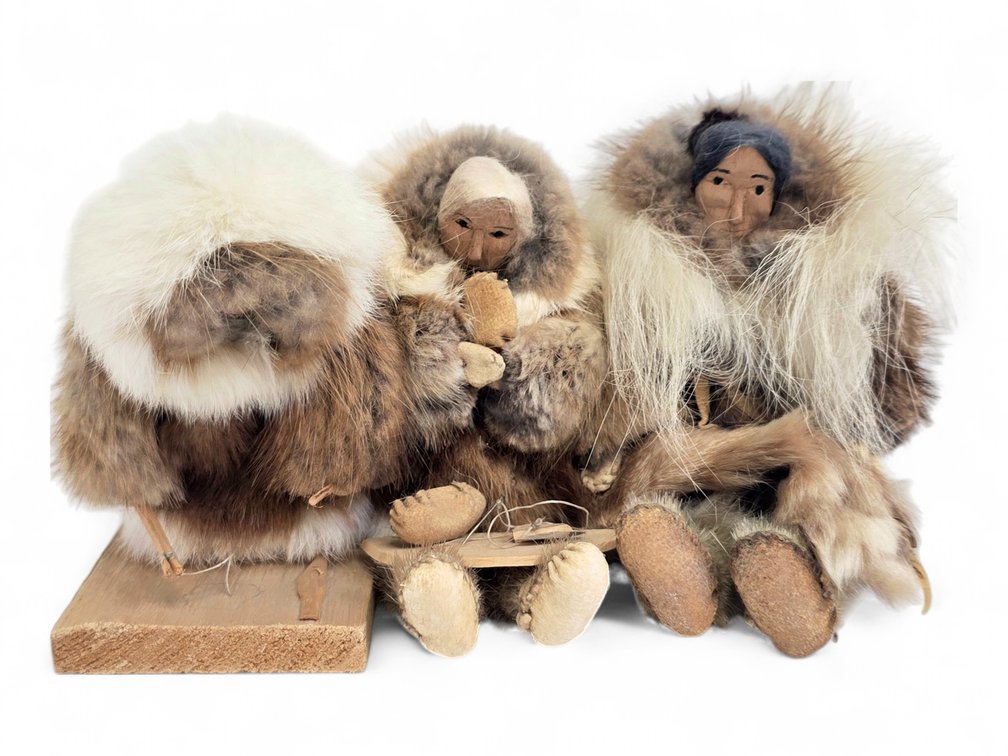 Alaska Native Activity Dolls with Miniature Fishing & Hide-Working Tools