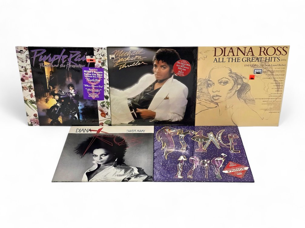 Prince “1999” & “Purple Rain,” Michael Jackson “Thriller” & Diana Ross Vinyl LPs