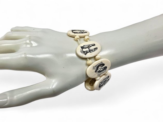 Walrus Ivory Romantic Story Panel Bracelet