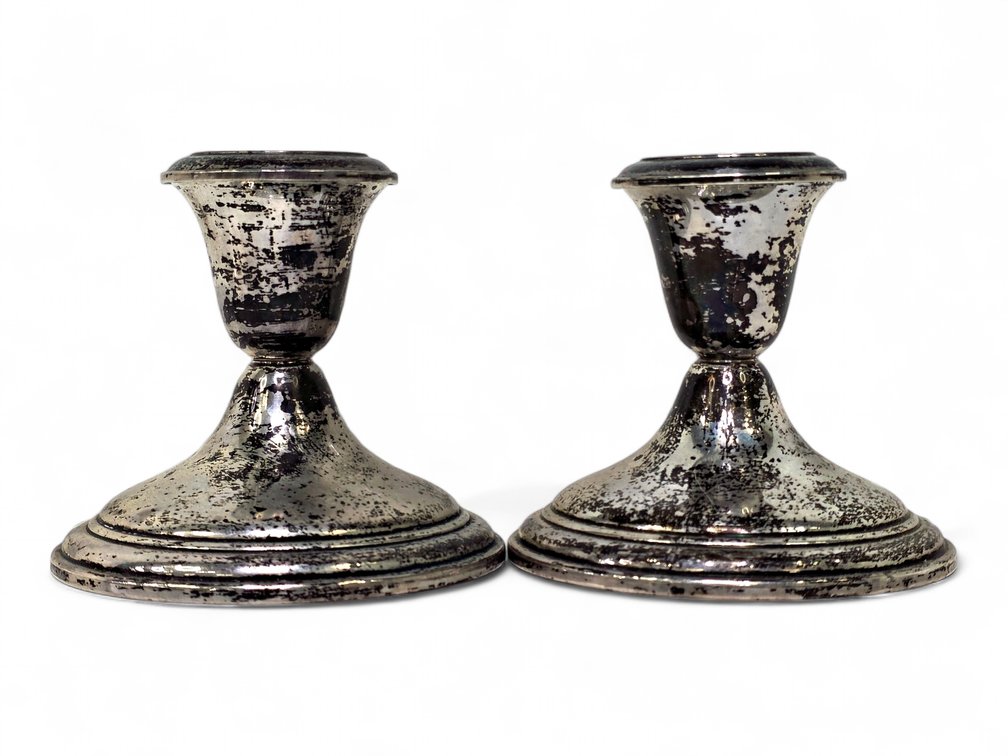Alvin Weighted Sterling Silver Candlesticks, Pair