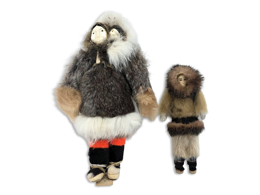 Agnes Noyakuk Mother-and-Child Fur Doll & Companion Doll, Teller, Alaska
