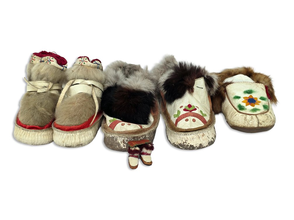 Fur & Leather Mukluks, Moccasins, Single Slipper & Miniature Mukluk Pin