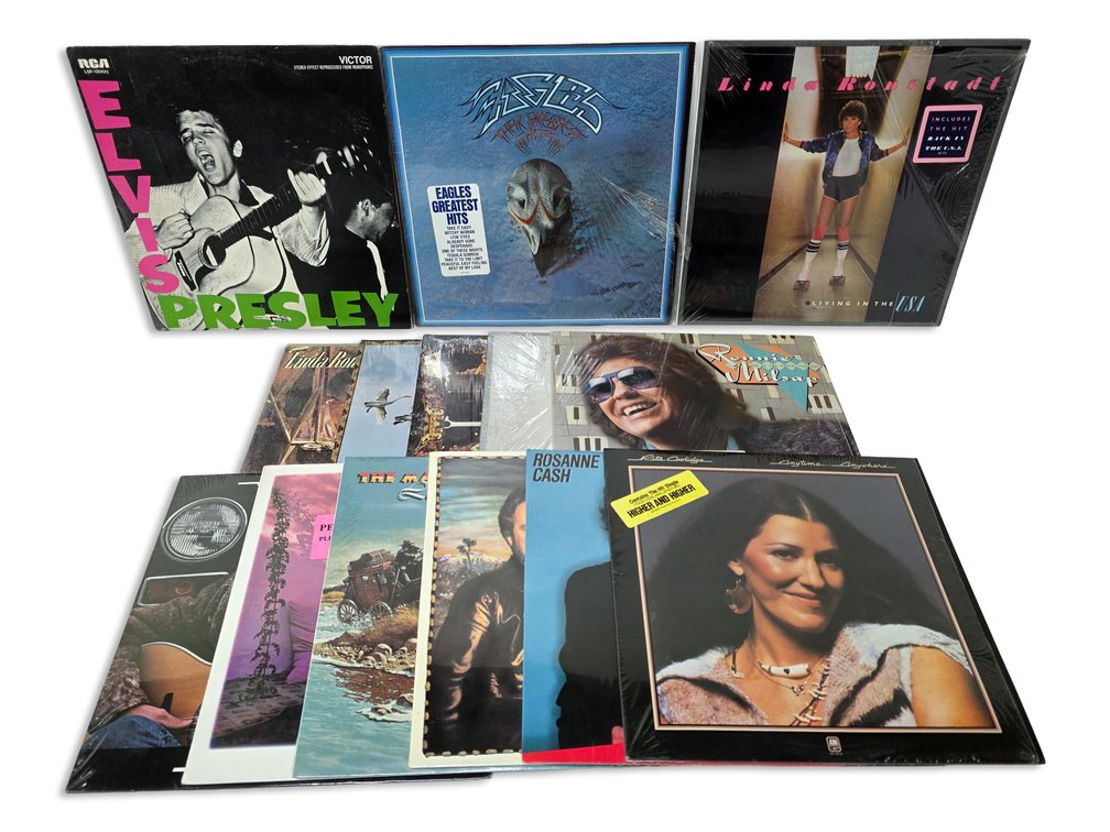 14 Vinyl Records: Elvis Presley, Eagles, Linda Ronstadt, Ronnie Milsap & More
