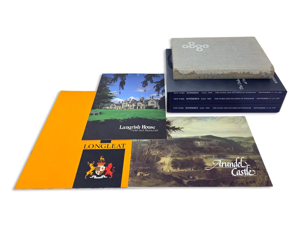 Sotheby’s Windsor Catalog Set, Japanese Cloisonné Book & British Souvenir Booklets