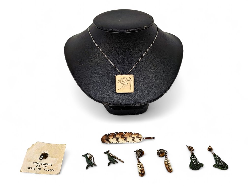 Scrimshaw Puffin Necklace, Whale & Wolf Earrings & More