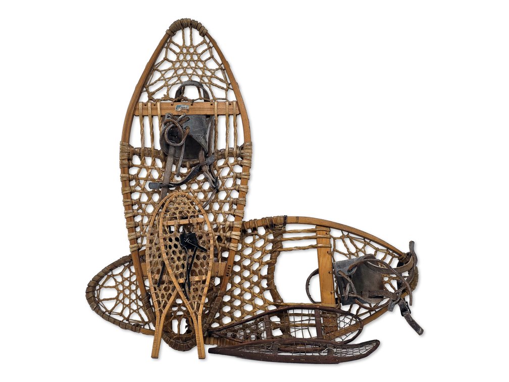 Three Pairs of Wooden Snowshoes, Including Snocraft & Children’s Sizes