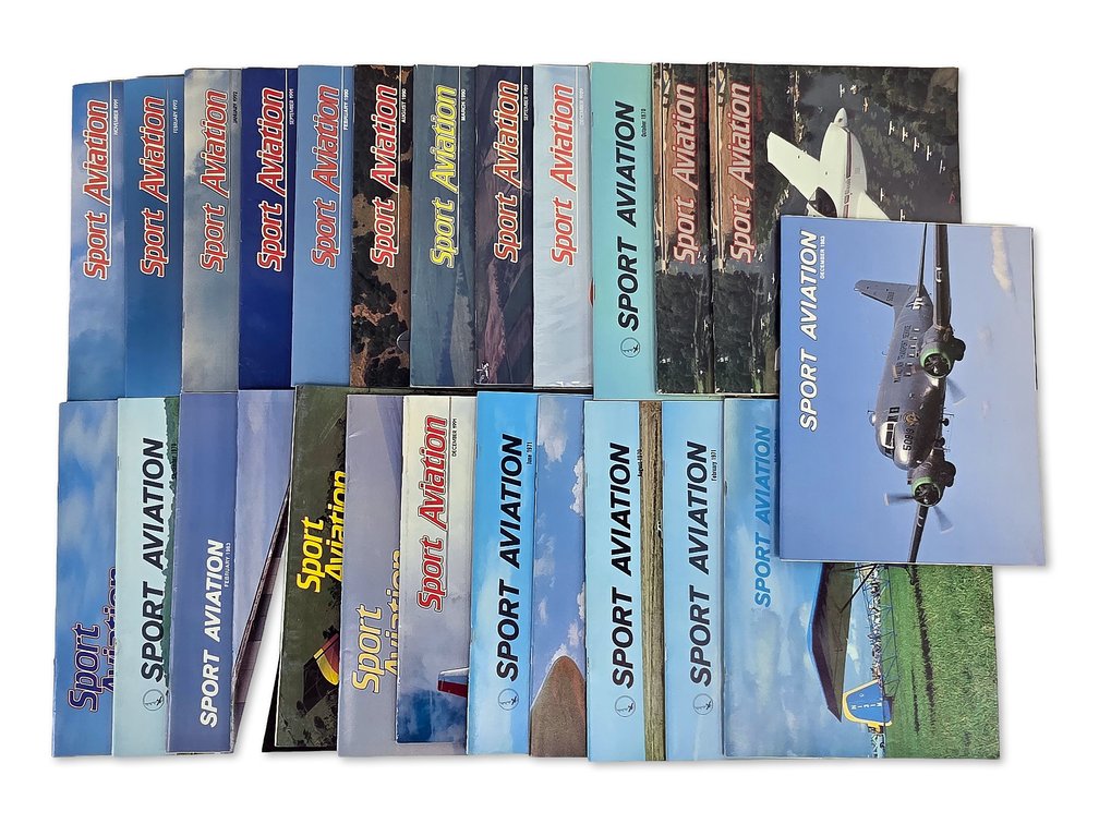 25x “Sport Aviation” Magazines, 1970–1991