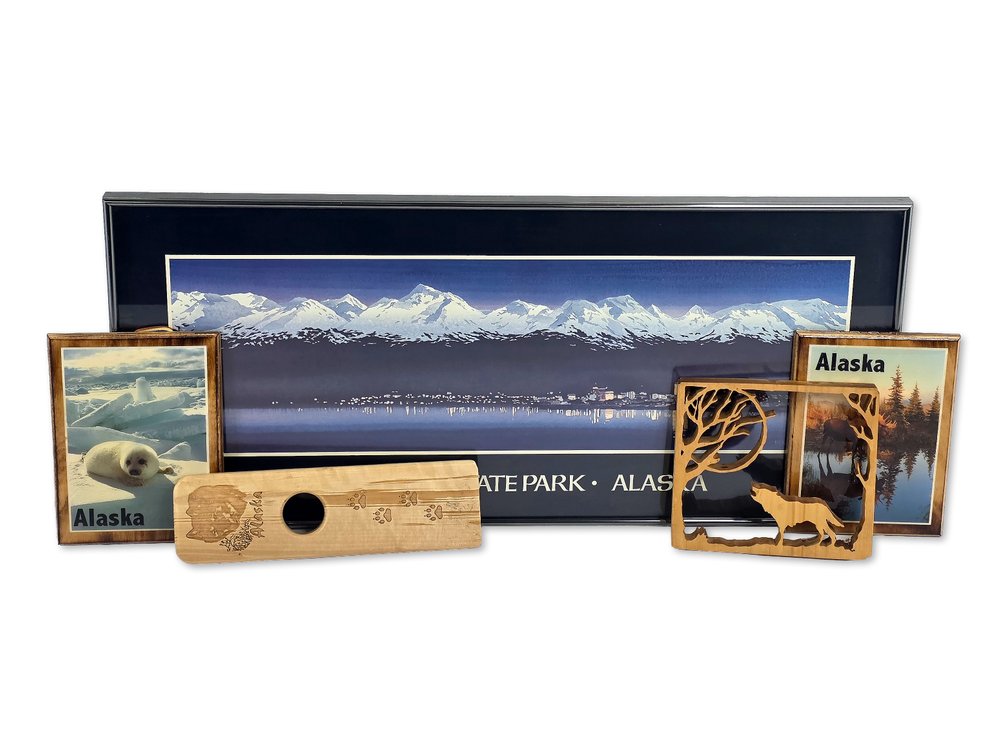Alaska Art & Souvenirs - Byron Birdsall Print, Wildlife Plaques & Wolf Fretwork