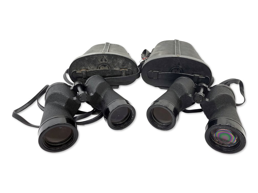 Two Pairs of 1943 Bausch & Lomb U.S. Navy Mark 28 7x50 Binoculars