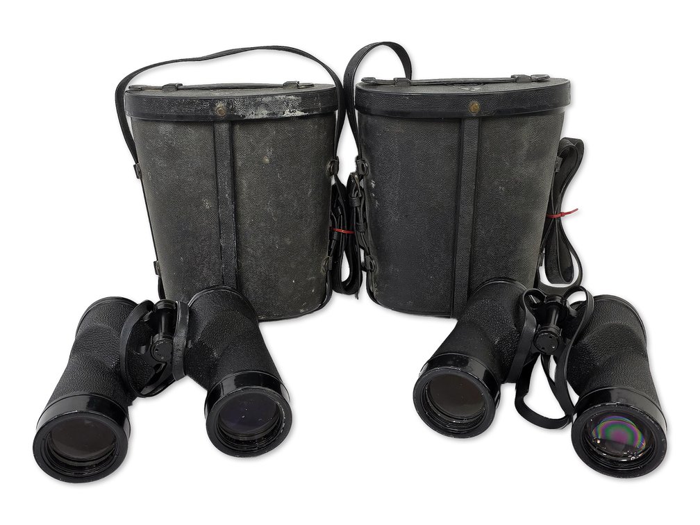 Two Pairs of 1943 Bausch & Lomb U.S. Navy Mark 28 7x50 Binoculars