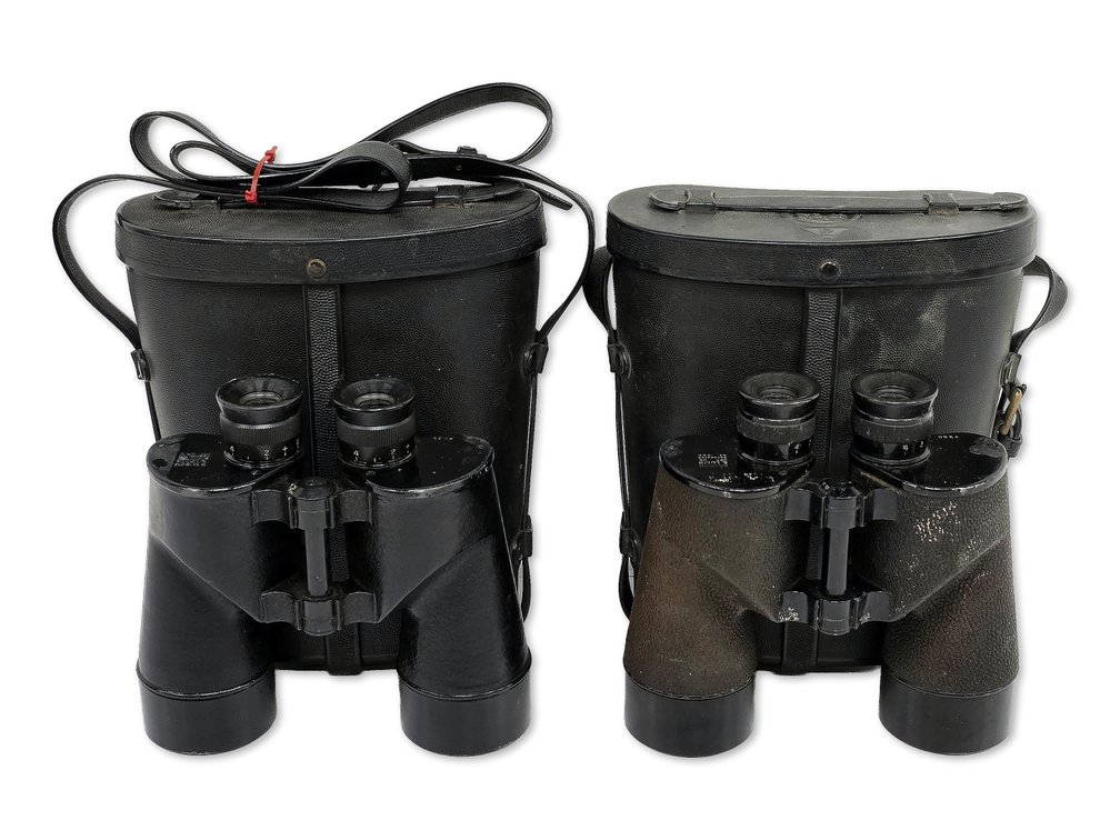 Bausch & Lomb U.S. Navy Mark I 7x50 Binoculars, Two Pairs with Cases