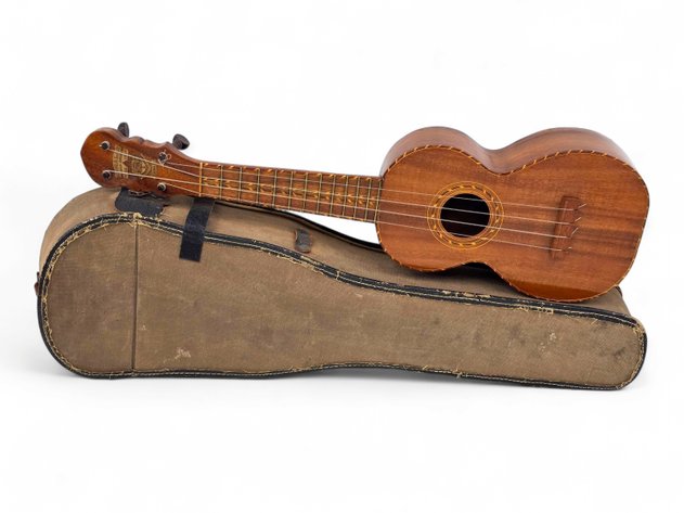 Early Kumalae Hawaiian Koa Ukulele with Inlay & Case