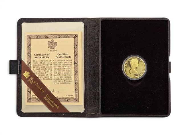 1984 Canadian $100 Gold Jacques Cartier Proof Coin