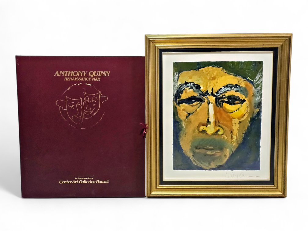 Anthony Quinn "A Glance in the Mirror" Signed Print with Renaissance Man Folio