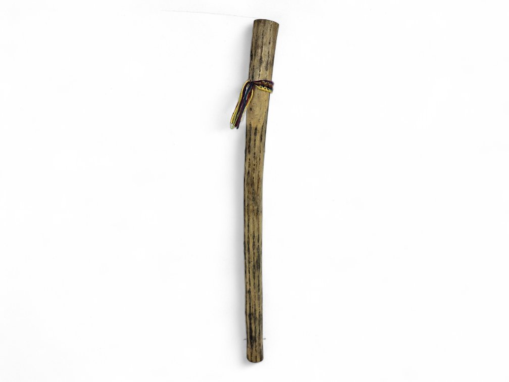 Chilean Cactus Rainstick with Multicolor Woven Band, 30 Inches Long
