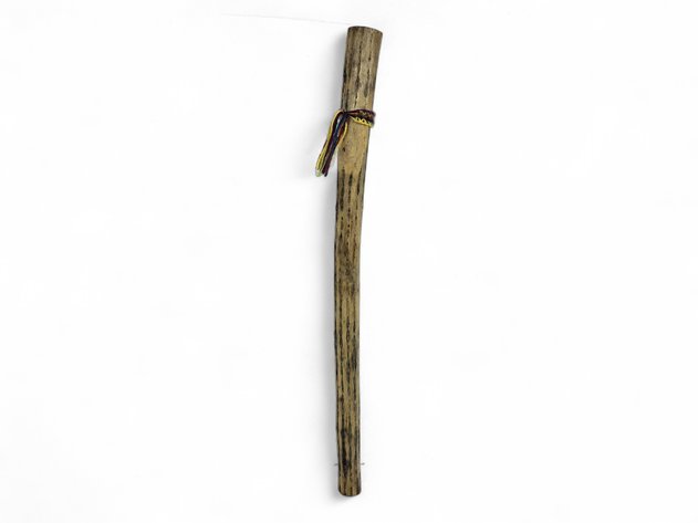 Chilean Cactus Rainstick with Multicolor Woven Band, 30 Inches Long
