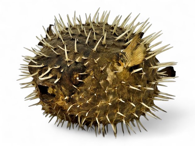 Dried Inflated Porcupinefish Specimen, 8.5 Inches Long