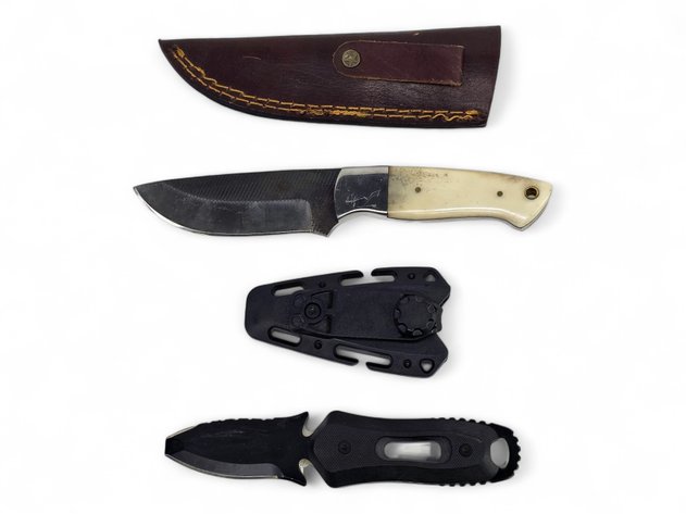 Tactica K.220 Search & Rescue Knife and File-Blade Drop-Point Knife with Sheaths