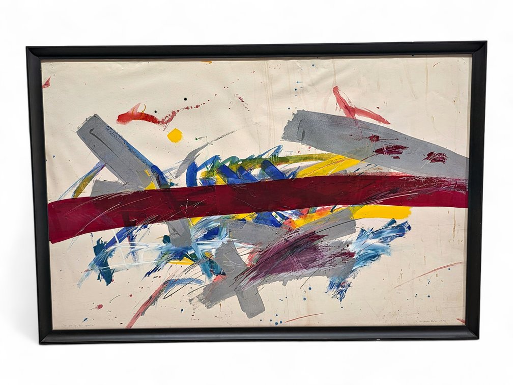 Catherine Dow "I’m Getting Too Cynical" Original Mixed Media Painting, 1983