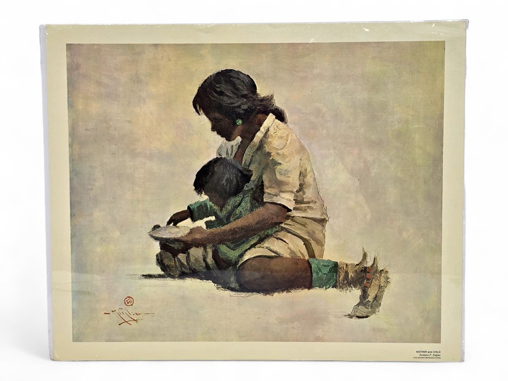 Eustace Paul Ziegler "Mother and Child" Reproduction Print, Alaskana Reproductions