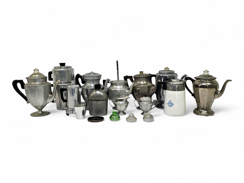 Coffee Percolators, Drip Pots & Accessories, Including Corning Ware Blue Cornflower