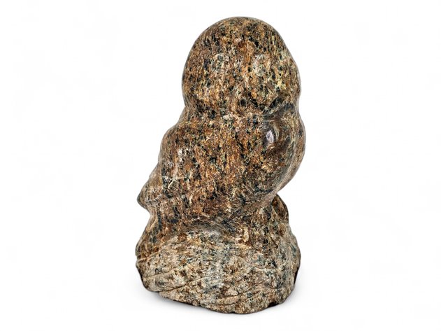 Granite Owl Carving on Integral Base, 6.25 Inches High