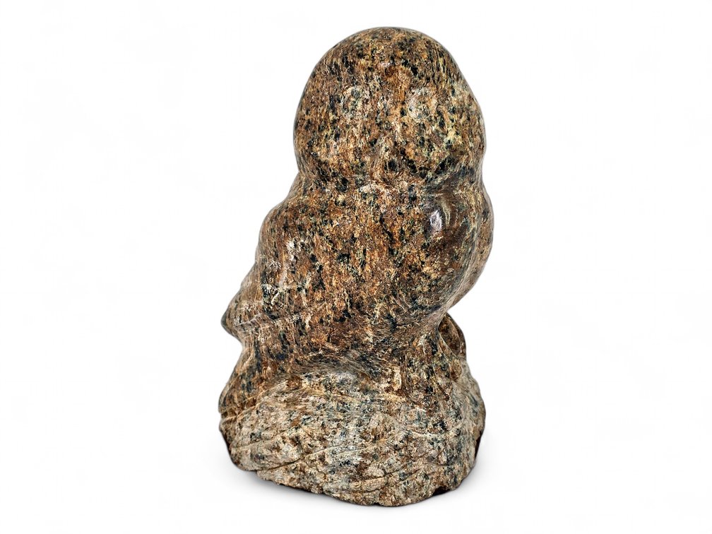 Granite Owl Carving on Integral Base, 6.25 Inches High