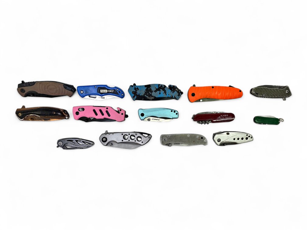 12 Pocket Knives & Two Multi-Tools: Smith & Wesson, Gerber, Schrade, Cabela's & More