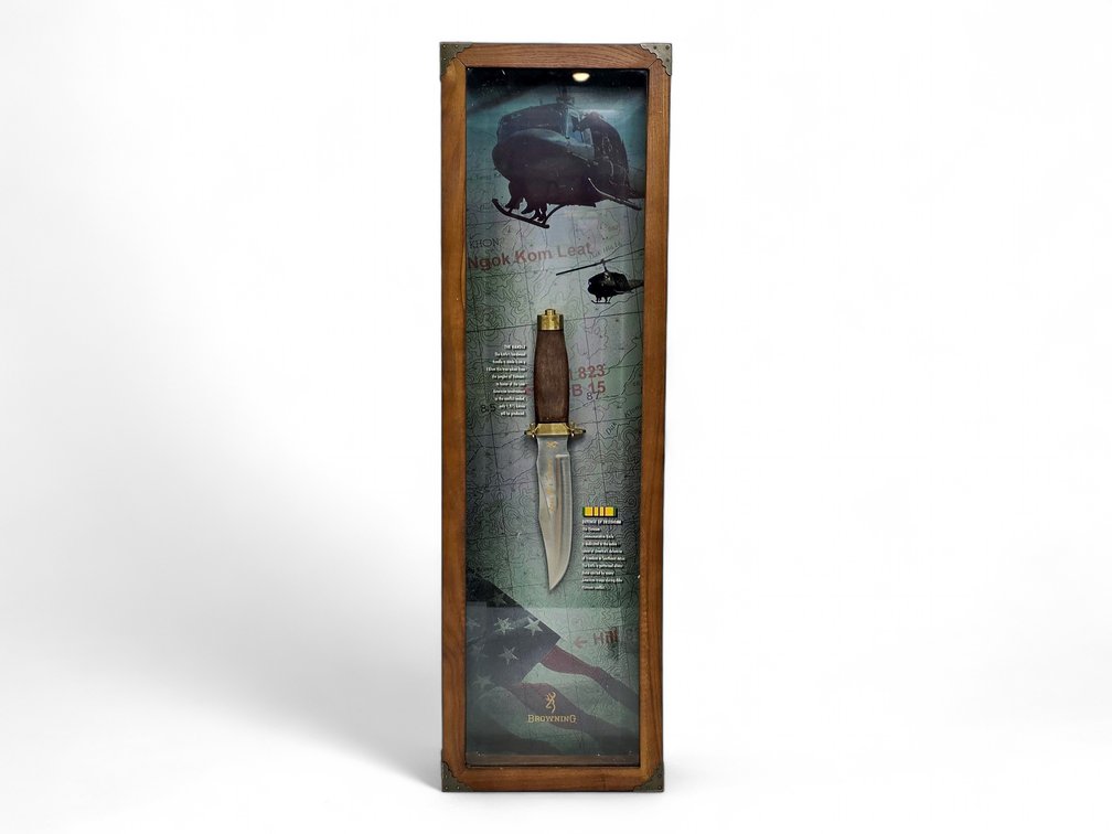 Browning Vietnam Commemorative Bowie Knife, No. 203 of 1,975, in Wall Display Case