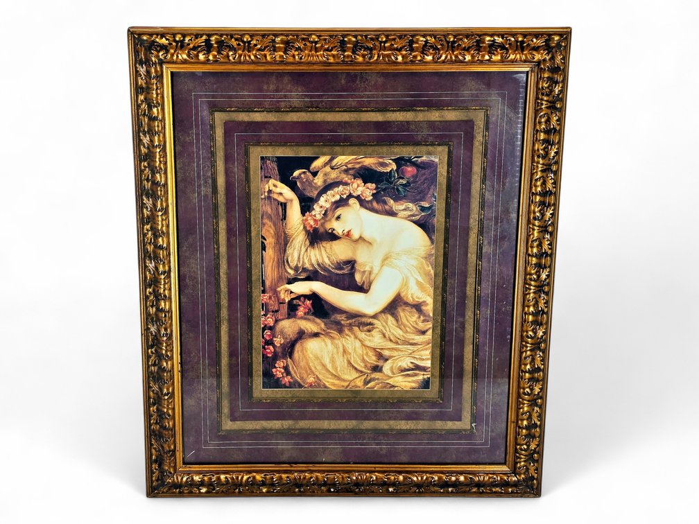 Dante Gabriel Rossetti "A Sea-Spell" Reproduction in Ornate Gold-Tone Frame