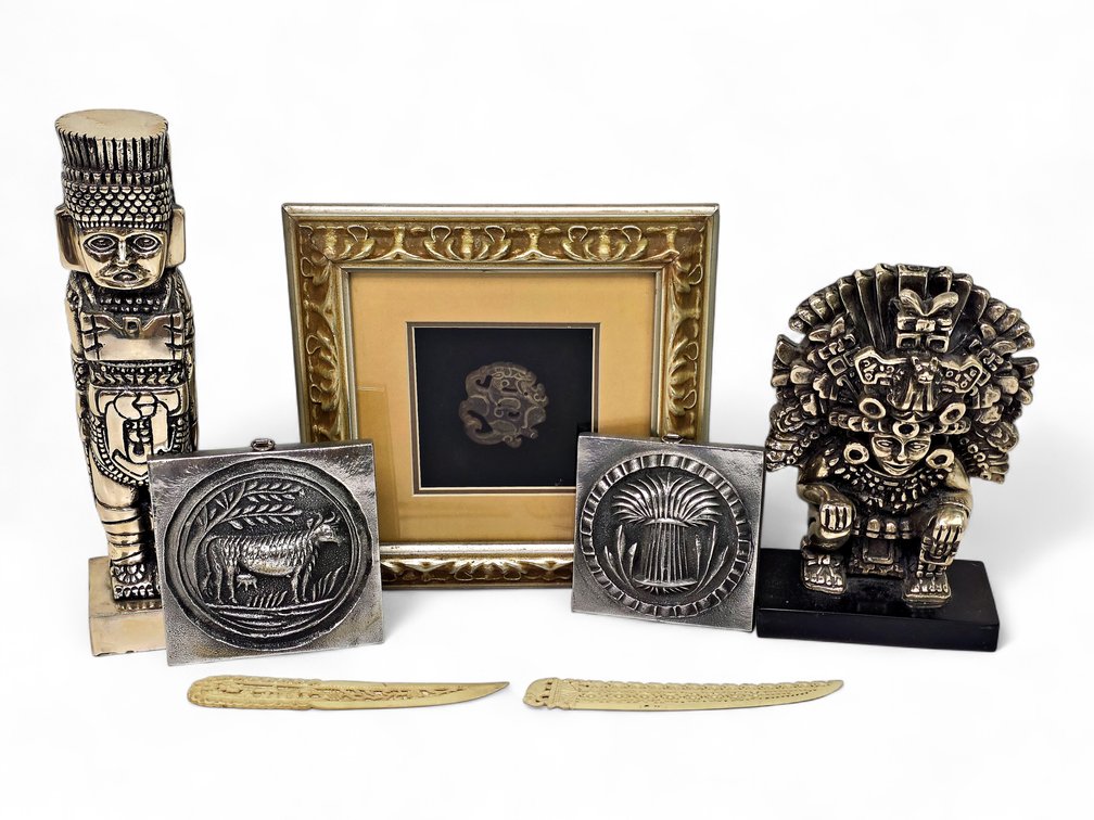 D'Argenta-Attributed Aztec Figure, Toltec Warrior, Beltrando Plaques & Decorative Art