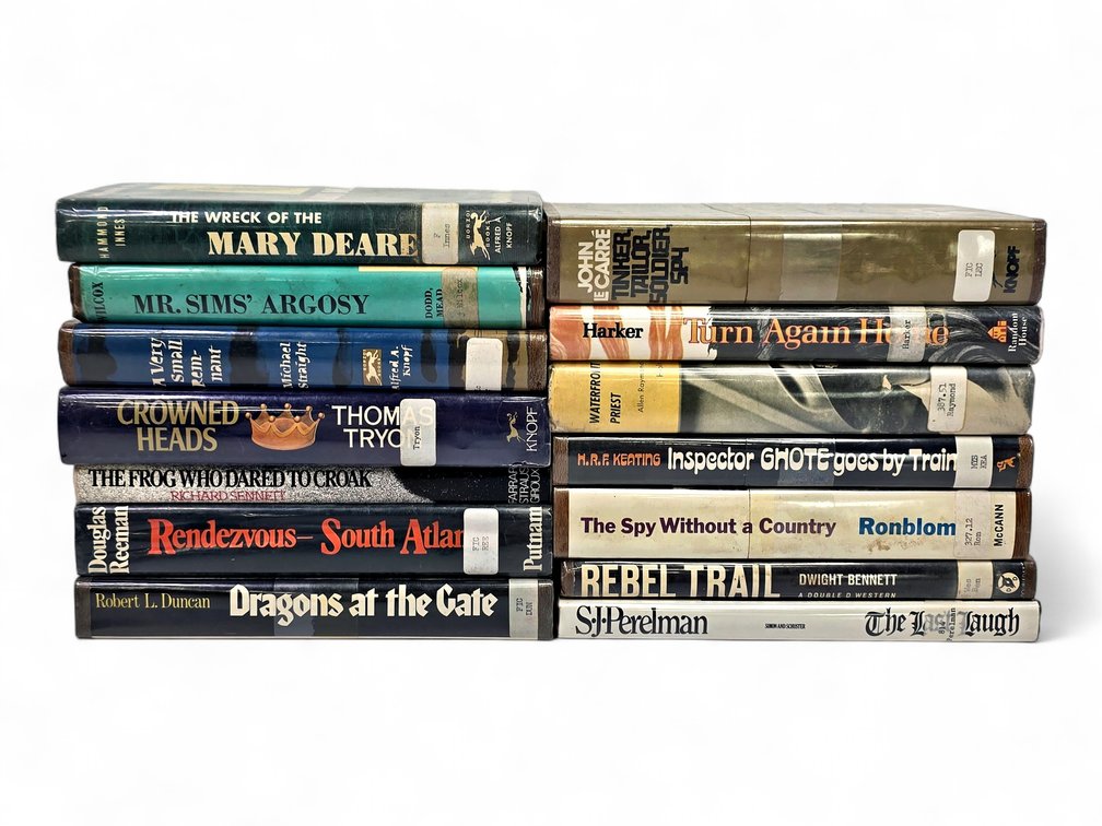 14 Hardcover Books: John le Carré, Hammond Innes, S. J. Perelman & More