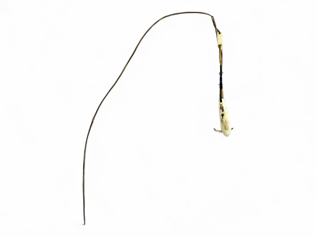 Carved Ivory Fishing Lure & Jigging Assembly