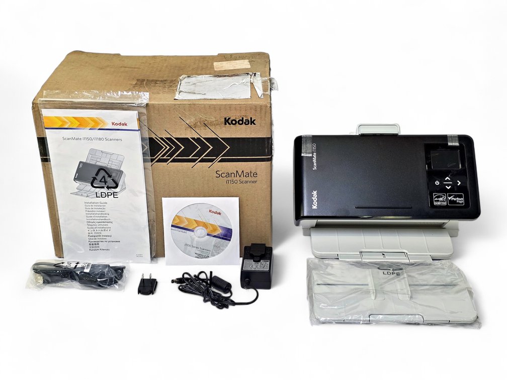 Kodak ScanMate i1150 Document Scanner with Power Adapter, USB Cable & Box
