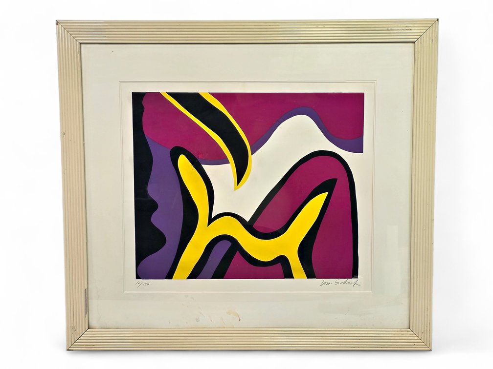 William Scharf Abstract Print, Framed