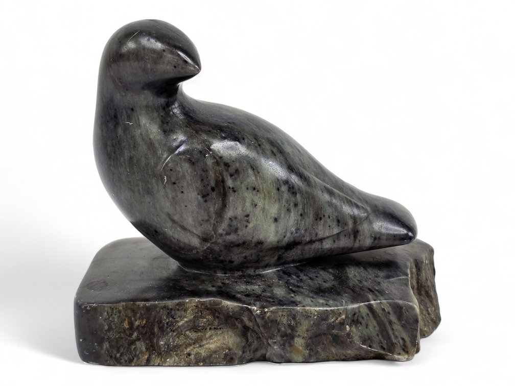 E. Hill Soapstone Bird Sculpture on an Integral Base