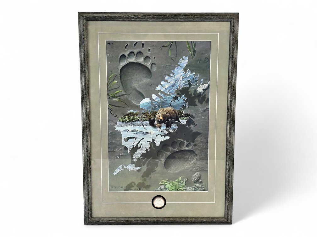 Bruce W. Nelson "Kodiak Island" Signed Print with 1994 Alaska Silver Medallion